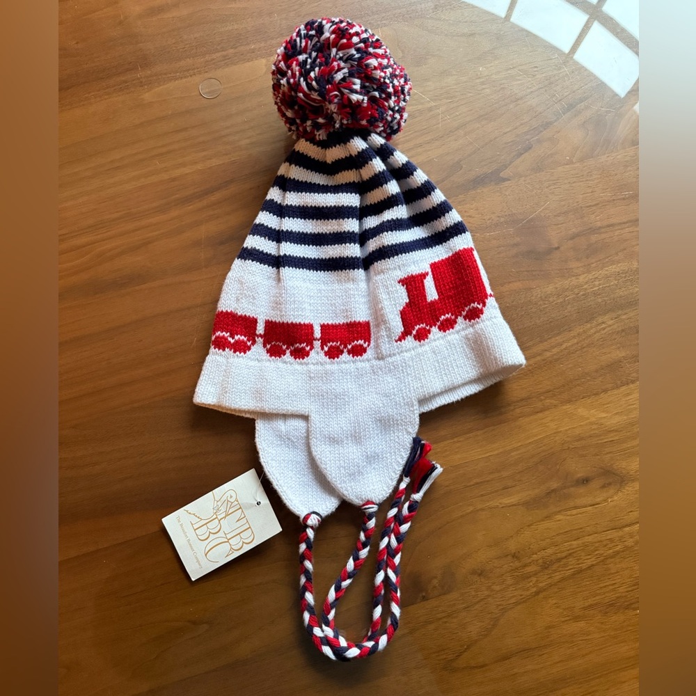 Parrish Pom Pom train hat tbbc beaufort bonnet co 6Y+ nwt